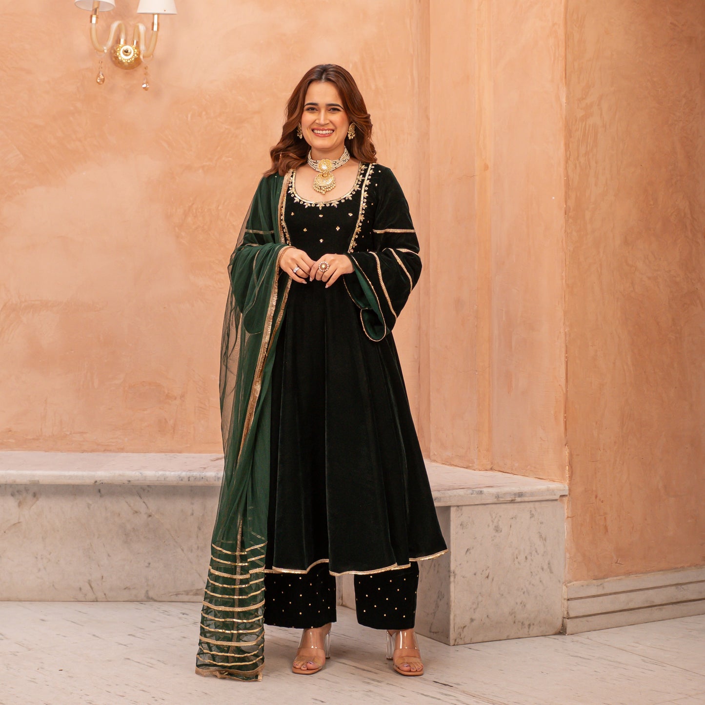 Combo of Velvet Dark Olive Kurta Set