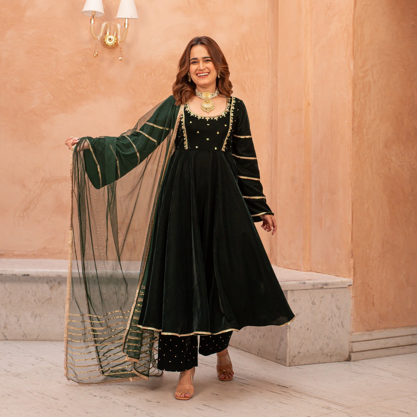 Combo of Velvet Dark Olive Kurta Set