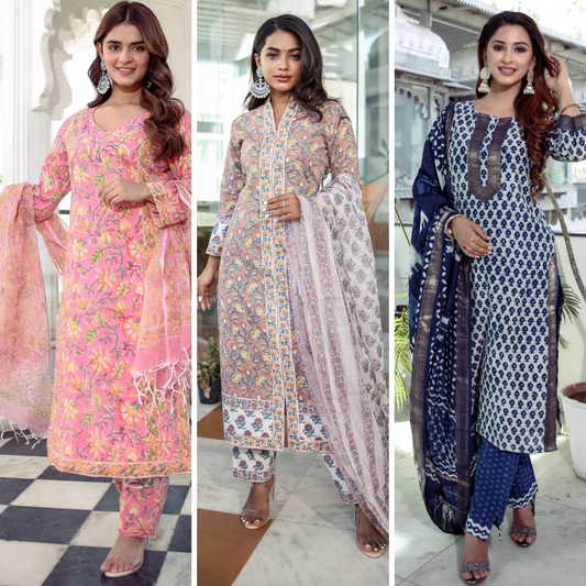 COMBO OF 3 FLORAL SUIT SET