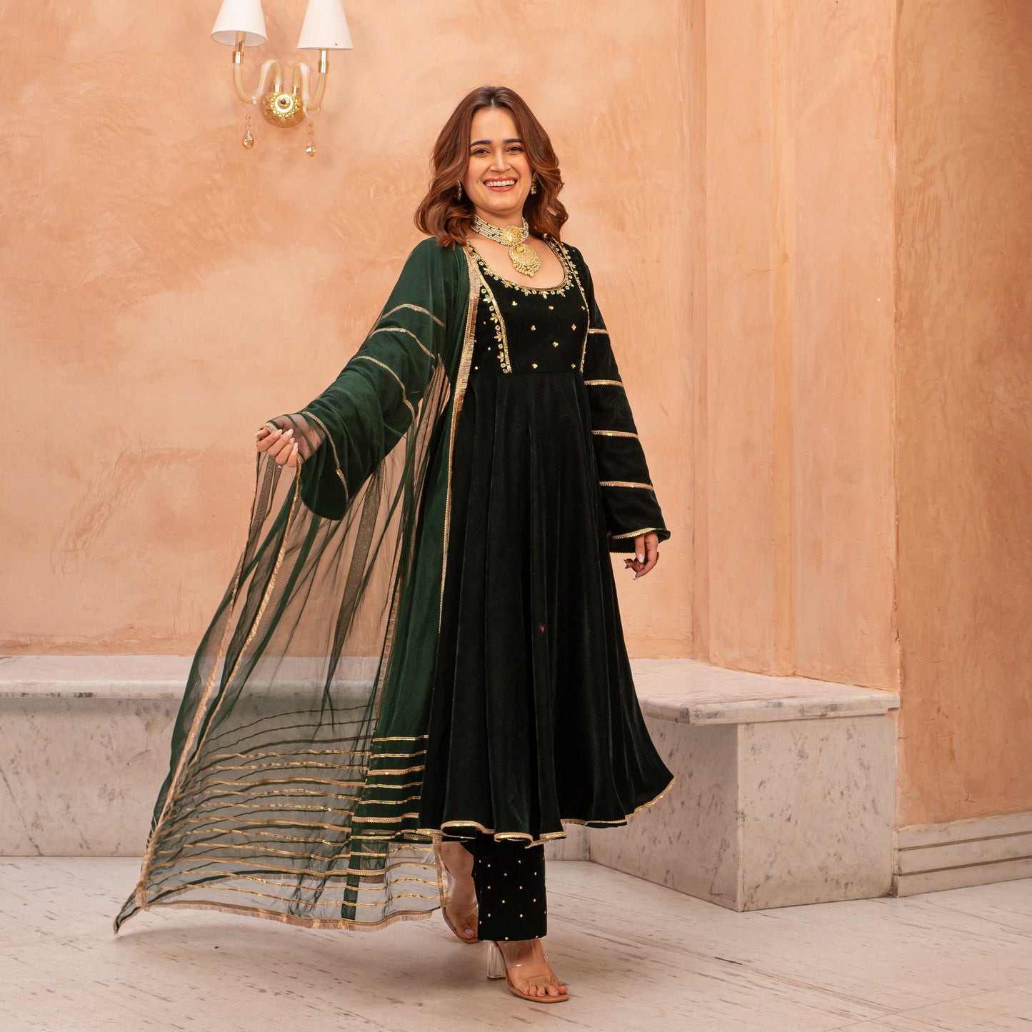 Combo of Velvet Dark Olive Kurta Set